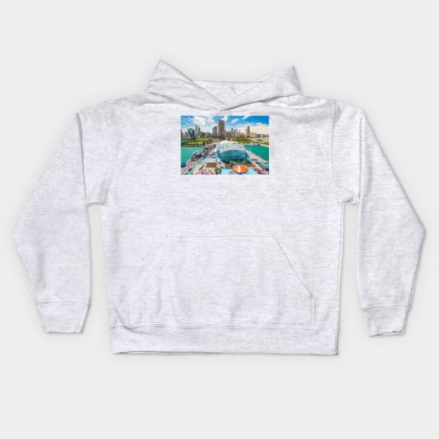 Navy Pier Chicago Painting Kids Hoodie by gktb